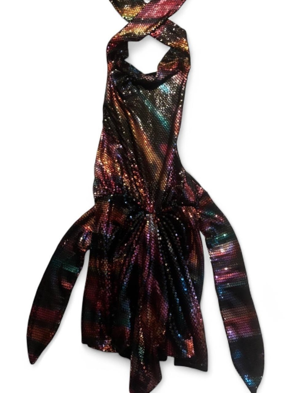 Attico Multicolor Sequin One-Piece Halter Romper